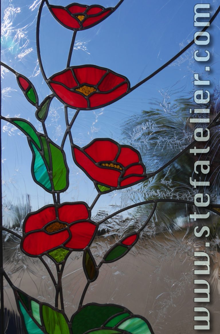 Vitraux aux coquelicots – Stef Atelier Vitraux d art