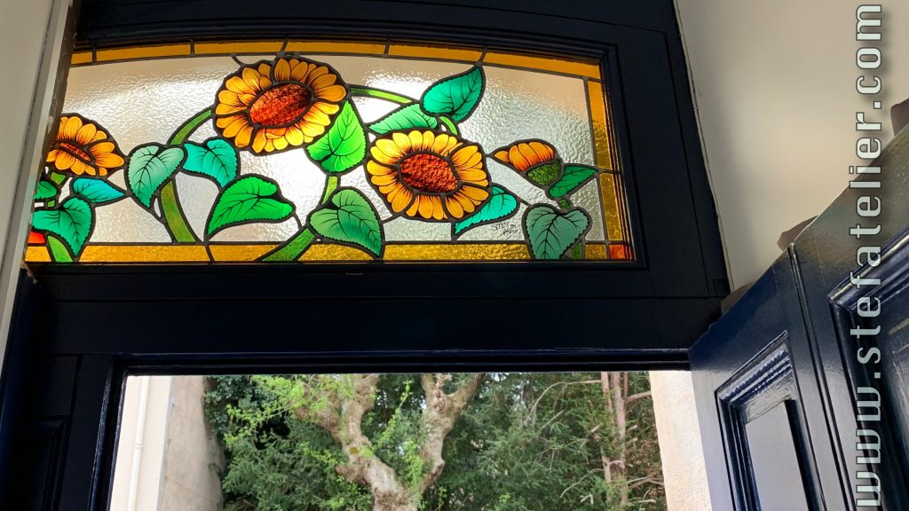 vitrail aux tournesols