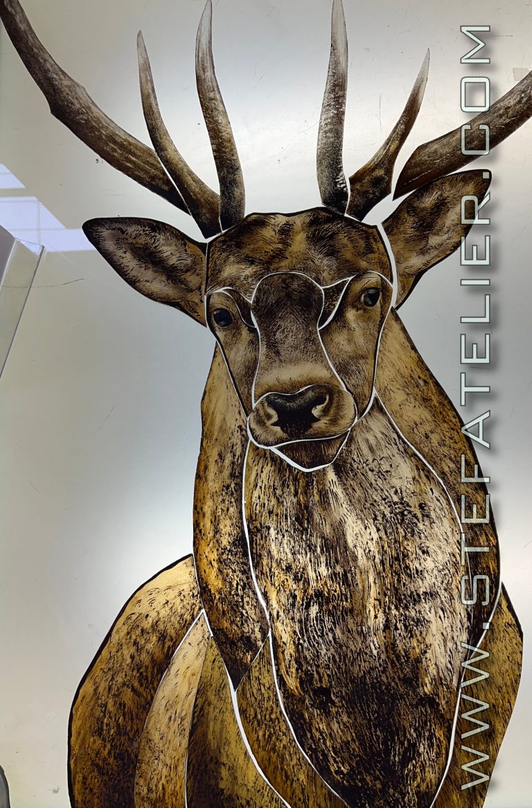 peinture-verre-cerf