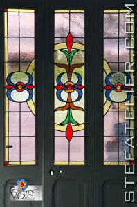 vitrail porte de salon triptyque